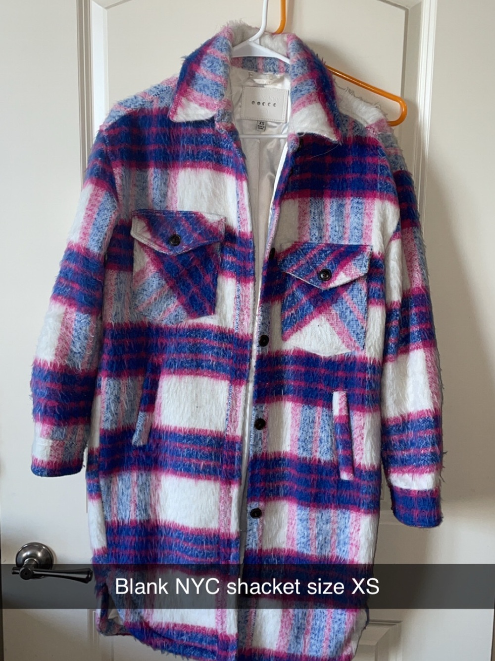 Blank NYC Pink, Blue & White Plaid Shacket